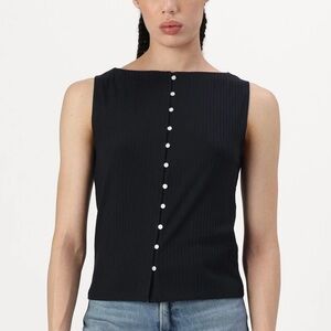 Abercrombie & Fitch Ribbed Knit Tank with Buttons sz SMALL